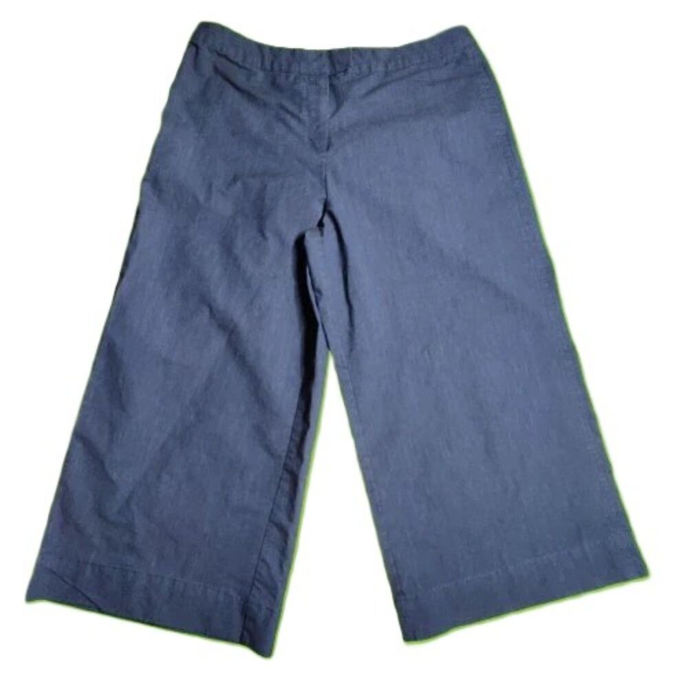 Who What Wear Women’s Wide Leg Cropped Pants Size 16 Navy Blue